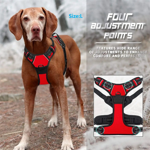 Heavy Duty Front-Clip Dog Harness – Reflective & No-Pull Control for Large Dogs